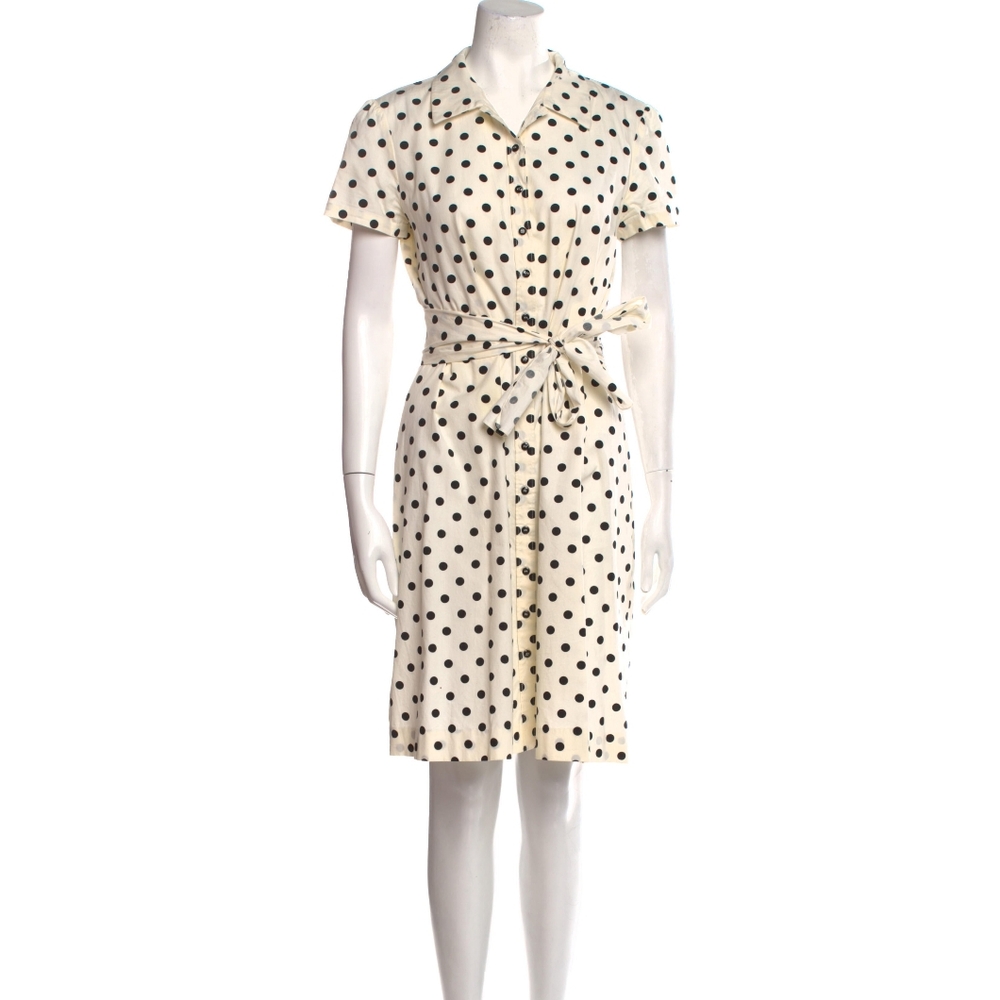 Carolina Herrera Black and White Peplum Midi Dress